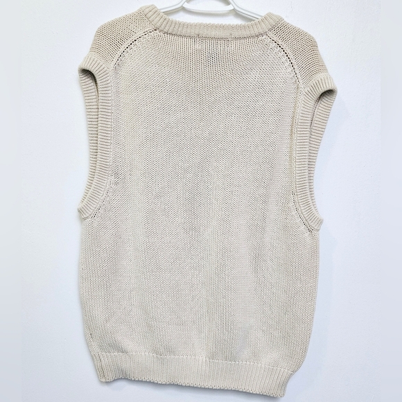 Eddie Bauer sz XL Unisex Argyle Pattern 100% Cotton V Neck Sleeveless Sweater - Picture 2 of 6